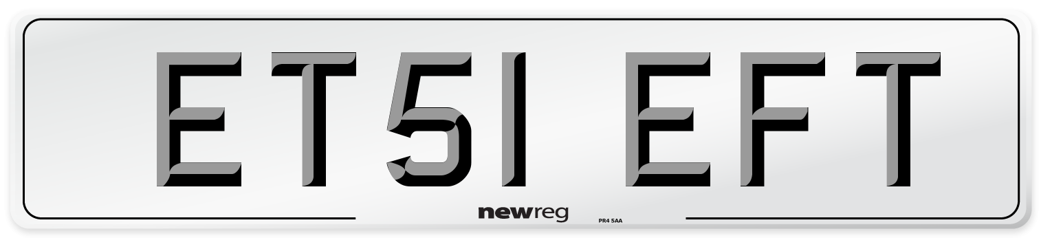 ET51 EFT Number Plate from New Reg